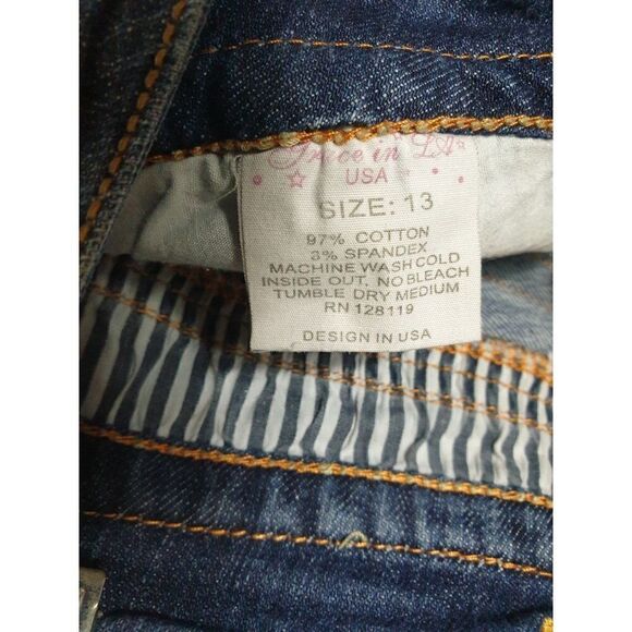 Women's Jeans Low Rise Easy Boot Embroidered Thick Stitch Denim Size 13 - Picture 8 of 8